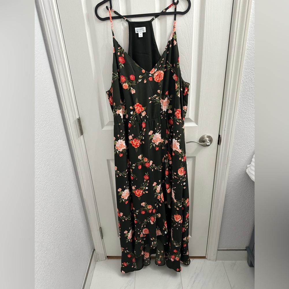 Ruffle detail maxi dress with slit